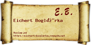 Eichert Boglárka névjegykártya